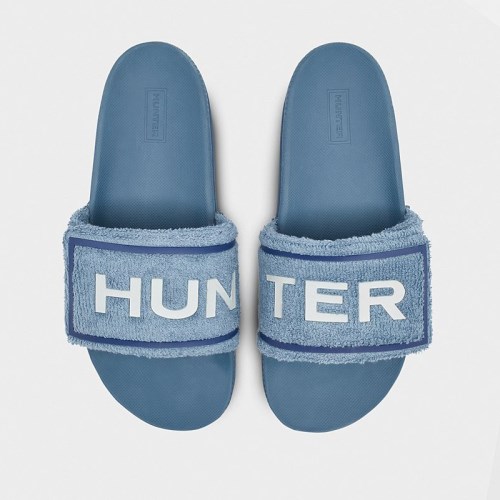 Hunter Original Terry Towelling Logo Adjustable Slides (B925I) Ireland